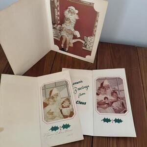 Vintage Found Photographs Kids with Santa Claus Holiday Memories Nostalgic Scene